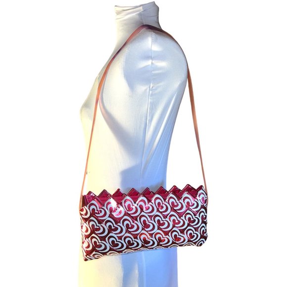 Vintage Ecoist Pink Heart Candy Wrapper Shoulder Purse Handbag Retro Style - Picture 4 of 6